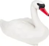 A white swan figurine with a black and red beak, shown from a side angle against a white background. Náhled obrázku produktu