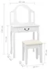 vidaXL Toaletní stolek s taburetem bílý 65x36x128 cm Náhled obrázku produktu 7