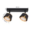 XUDO LED Deckenstrahler GX53 schwarz gold 2 flammig Produktbild-Vorschau 9