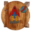 Tokoindah Kinderhocker Rakete – Schemel aus Massivholz, in Produktbild-Vorschau 1