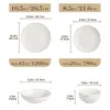 Diagrams showing the dimensions and capacities of dinnerware items. Náhled obrázku produktu