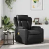A black massage chair is shown in a living room setting with plants and artwork. Voir les images du produit