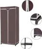Product collage showing a brown fabric wardrobe with details of its zipper, legs and frame. Podgląd zdjęcia produktu