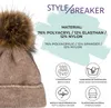 styleBREAKER Damen Strick Bommelmütze Einfarbig mit Produktbild-Vorschau 4