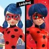 A split image showing two different versions of the Ladybug doll. Produktbild-Vorschau