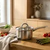 Stielkasserolle 2 L Ø16 cm mit Glasdeckel – Edelstahl Produktbild-Vorschau 2