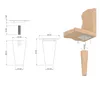 Holzfüße gerade Höhe 8 cm Buche Holzmöbelfüße Tischbeine Produktbild-Vorschau 2