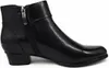 A black leather ankle boot shown from the side. Anteprima dell’immagine prodotto