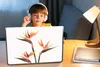 MuchoWow® Laptop Aufkleber Sticker Cover Blumen - Orange - Produktbild-Vorschau 3