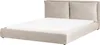 BELIANI Postel taupe sametové čalounění 180 x 200 cm Náhled obrázku produktu 1