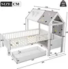 Sweiko Lit d'enfant en bois en forme de maison, lit simple, Voir les images du produit 9