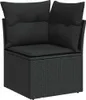 Sofa Set mit Kissen 10 pcs Schwarz Poly Rattan Produktbild-Vorschau 7