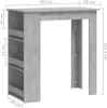 vidaXL Barový stůl s policí Betonová šedá 102x50x103,5 cm Náhled obrázku produktu 7