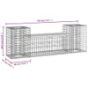 vidaXL Panchina da giardino Gabion 183x41x60,5 cm in legno Anteprima dell’immagine prodotto 7