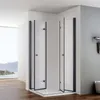 IMPTS Duschkabine Eckeinstieg 90x90cm Mattschwarz Dusche Produktbild-Vorschau 3