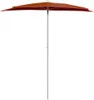 vidaXL Demi-parasol avec mât 180x90 cm rouge terracotta Voir les images du produit 3