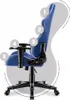 A blue and black gaming chair with numbered callouts indicating different features. Anteprima dell’immagine prodotto
