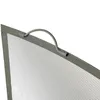 A close-up view of a gray metal mesh screen with a curved handle attached to the top edge. Produktbild-Vorschau