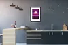 MuchoWow® Gerahmtes Poster Spiele - Neon - Retro - Lila - Produktbild-Vorschau 2