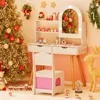 A child's vanity set decorated for Christmas, with a Christmas tree and festive decorations. Produktbild-Vorschau