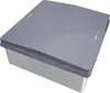 A gray outdoor whirlpool thermo cover is shown from a diagonal top-down perspective. Produktbild-Vorschau