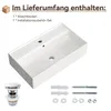 HOROW wastafel, 55 x 31 cm, met keramische pop-up afvoer, Productafbeelding-voorbeeld 9