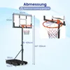 COSTWAY Basketballkorb Outdoor, Basketballständer 100-305cm Produktbild-Vorschau 3