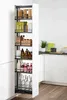 A tall pantry pull-out cabinet filled with various food items and bottles. Produktbild-Vorschau