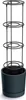 A black tomato planter with a tiered support structure sits inside a dark gray pot. Produktbild-Vorschau