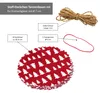 10x Stoffdeckchen Tannenbaum rot + Gummi + Schnur Produktbild-Vorschau 5