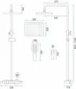 Technical drawing with dimensions of a shower set. Náhled obrázku produktu