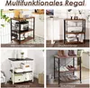 A collage of four different product images showcasing the versatility of the shelving unit in various settings. Voir les images du produit