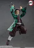 A dynamic action figure of Tanjiro Kamado from Demon Slayer, posed in mid-action with his sword raised. Podgląd zdjęcia produktu