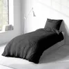 Seersucker Bettwäsche 155x220 cm Schwarz Anthrazit Wende Produktbild-Vorschau 4