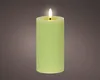 LED Kerze 7x15cm mit Timer Wachs Rustik Hellgrün / Warmweiß Produktbild-Vorschau 2