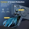 Close-up marketing image of a blue phone case, highlighting its camera and screen protection features with raised edges. Produktbild-Vorschau