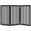 vidaXL 3-tlg. Hundetor Faltbar Schwarz 150 cm Pappelholz Produktbild-Vorschau 4