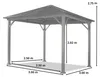 TOOLPORT Gazebo da giardino 3x3 m look legno, tetto Hardtop Anteprima dell’immagine prodotto 3