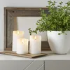 LED Stumpenkerze RUSTIC - Echtwachs - warmweiße 3D Flamme - H: 12,5cm - Batterie - Timer - weiß Produktbild-Vorschau