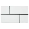 A white coffee table with a patchwork design and black accents. Voir les images du produit