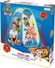 The image shows the packaging of a Paw Patrol Pop Up tent, with a child sitting in front of it. Produktbild-Vorschau