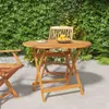 vidaXL Table de jardin pliante Ø 90x75 cm bois massif Voir les images du produit 2