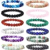 12PCS 8mm polodrahokamové korálky náramek, elastické kolo Náhled obrázku produktu 1