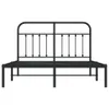 vidaXL Bettgestell mit Kopfteil Metall Schwarz 140x190 cm - Produktbild-Vorschau 4