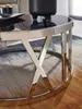 Couchtisch Glas Metall 60x60x30 cm Sofatisch Silber, Design Produktbild-Vorschau 3