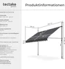 Diagram and technical specifications for a retractable awning. Náhled obrázku produktu