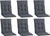 Gartenstuhlauflagen - Dunkelgrau - Mittellehner - 6er Set Produktbild-Vorschau 1