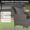 COSTWAY Set di mobili da giardino in polyrattan 3 pezzi con Anteprima dell’immagine prodotto 5