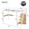 Łóżko piętrowe Merax loft 90×200 cm z biurkiem i szafą, Podgląd zdjęcia produktu 6