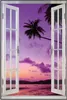 Wallario Wandbild mit Fenster-Illusion: Sonnenuntergang Produktbild-Vorschau 1